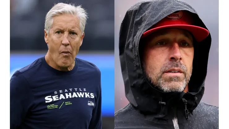 Pete Carroll of the Seahawks and Kyle Shanahan of the 49ers