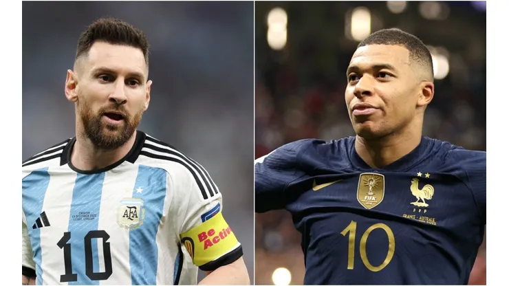 Lionel Messi of Argentina (left) and Kylian Mbappe of France.