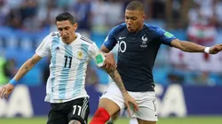 Angel Di Maria (left), Kylian Mbappe (right) - Argentina vs France - Russia 2018