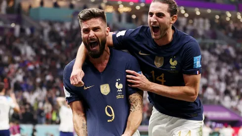 Olivier Giroud and Adrien Rabiot of France