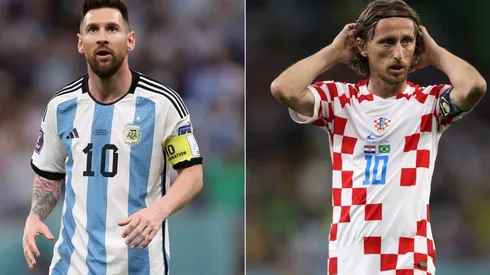Lionel Messi of Argentina and Luka Modric of Croatia