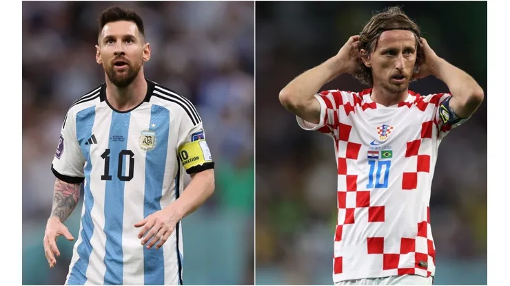 Lionel Messi of Argentina and Luka Modric of Croatia
