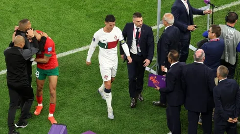 Cristiano Ronaldo of Portugal walks off the pitch after the team's defeat