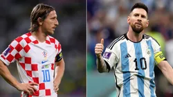 Luka Modric of Croatia and Lionel Messi of Argentina