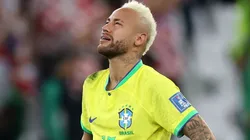 Neymar crying after Brazil got eliminated from the 2022 World Cup.