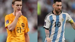 Frenkie de Jong and Lionel Messi