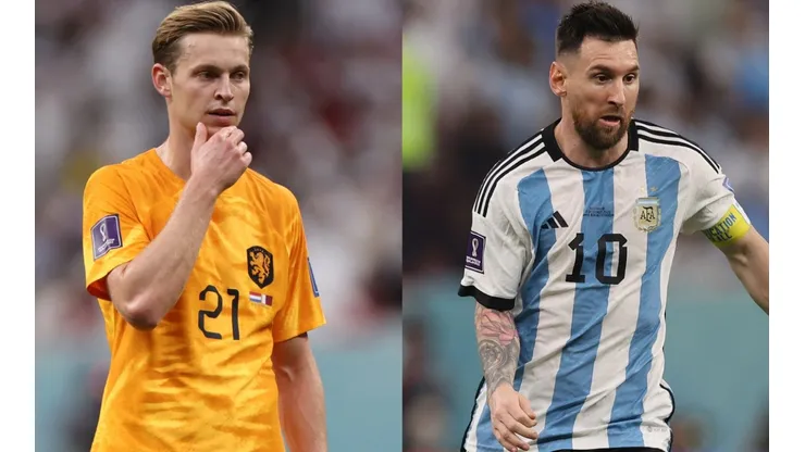 Frenkie de Jong and Lionel Messi