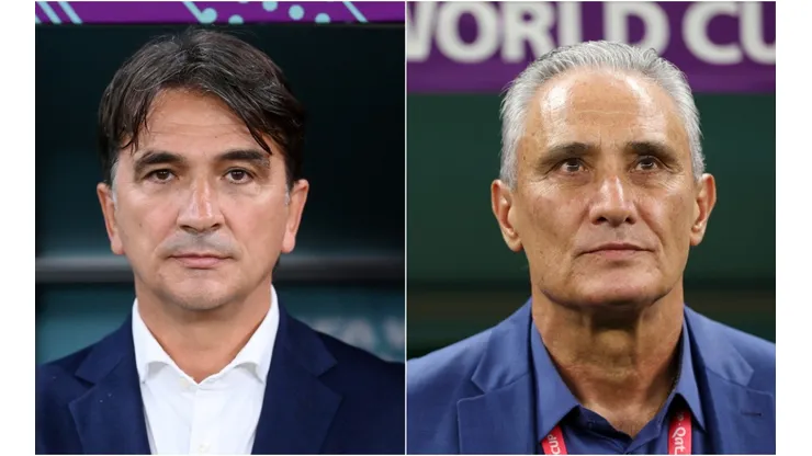 Zlatko Dalic of Croatia and Tite of Brazil