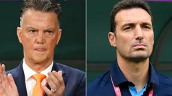 Louis van Gaal of Netherlands and Lionel Scaloni of Argentina