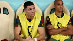 Cristiano Ronaldo looks on with teammates prior to the FIFA World Cup Qatar 2022 Round of 16