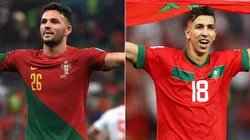 Goncalo Ramos of Portugal and Jawad El Yamiq of Morocco