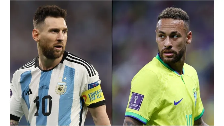 Lionel Messi of Argentina (left) and Neymar of Brazil.