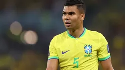 Casemiro of Brazil looks on during the FIFA World Cup Qatar 2022 Group G match between Brazil and Switzerland at Stadium 974 on November 28, 2022 in Doha, Qatar.