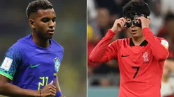 Rodrygo of Brazil (L) and Heungmin Son of Korea Republic (R)