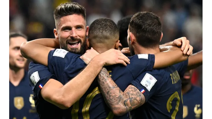 Olivier Giroud of France celebrates