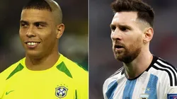 Ronaldo Nazario (left) and Lionel Messi.