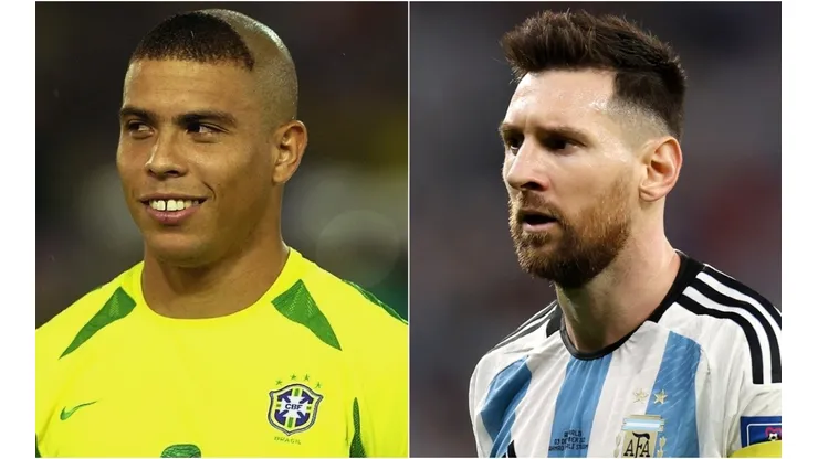 Ronaldo Nazario (left) and Lionel Messi.