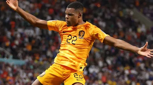 Denzel Dumfries of Netherlands