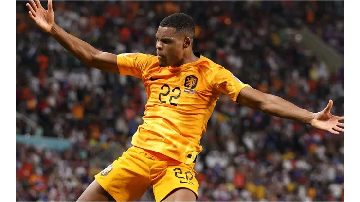Denzel Dumfries of Netherlands