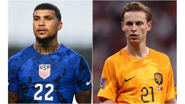 DeAndre Yedlin of the USMNT and Frenkie de Jong of the Netherlands