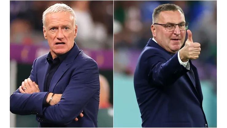 Didier Deschamps of France and Czeslaw Michniewicz of Poland