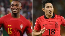 Rafael Leao of Portugal and Lee Kang-In of South Korea