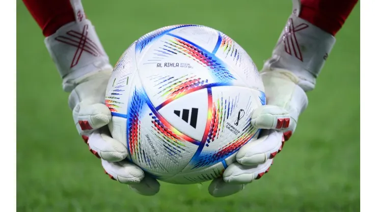 A detailed view of the adidas ‘Al Rihla’ official match ball