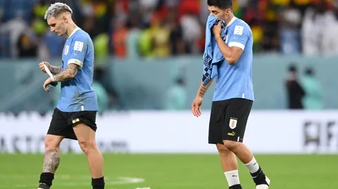 Luis Suarez of Uruguay looks dejected after their sides' elimination from Qatar 2022