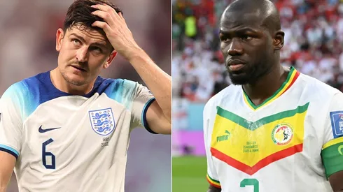 Harry Maguire of England and Kalidou Koulibaly of Senegal