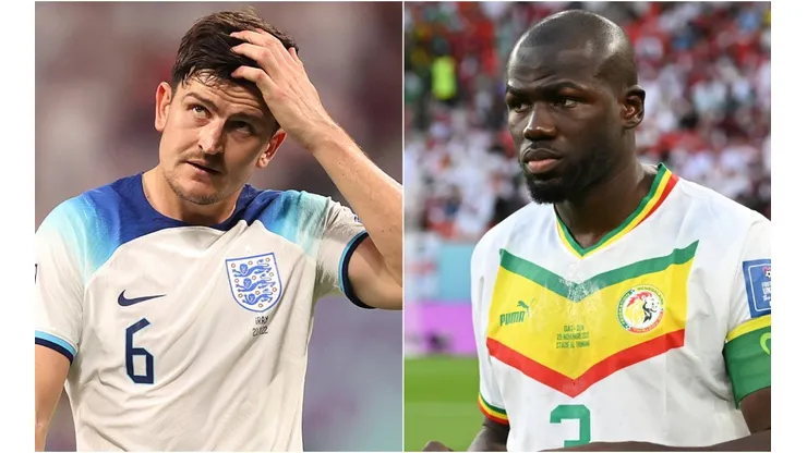Harry Maguire of England and Kalidou Koulibaly of Senegal