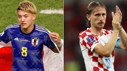Ritsu Doan of Japan (L) and Luka Modric of Croatia (R)