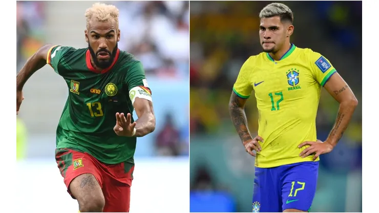 Eric Maxim Choupo-Moting of Cameroon and Bruno Guimaraes of Brazil