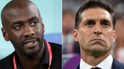 Otto Addo of Ghana and Diego Alonso of Uruguay