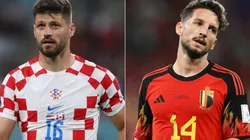 Bruno Petkovic of Croatia and Dries Mertens of Belgium