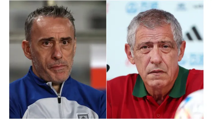 Paulo Bento of South Korea and Fernando Santos of Portugal