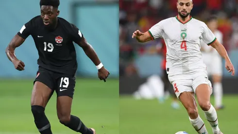 Alphonso Davies (left) and Sofyan Amrabat (right)