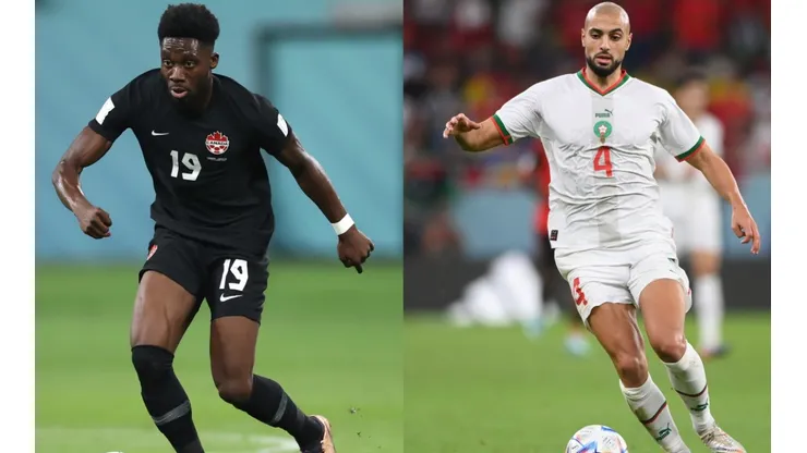 Alphonso Davies (left) and Sofyan Amrabat (right)