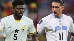 Thomas Partey of Ghana and Darwin Nunez of Uruguay