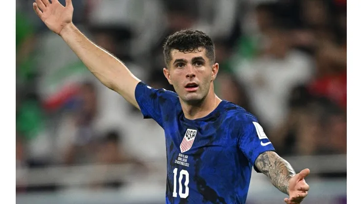 Christian Pulisic of USA in action during the FIFA World Cup Qatar 2022 Group B match between IR Iran and USA at Al Thumama Stadium on November 29, 2022 in Doha, Qatar.