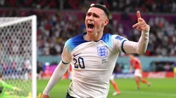 Phil Foden celebrates his goal against Wales
