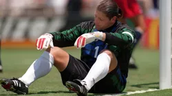 TONY MEOLA DEJECTED AFTER CONCEDING THE OPENING GOAL ON HIS NEAR POST SCORED BY DAN VASILE PETRESCU FOR ROMANIA DURING THEIR 1994 WORLD CUP GROUP A MATCH