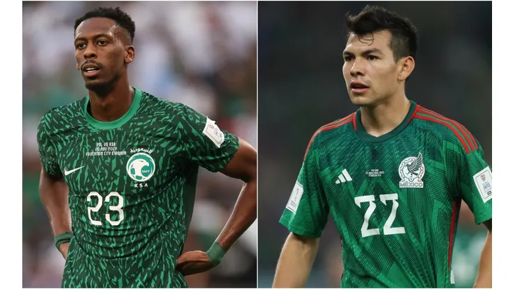 Mohamed Kanno of Saudi Arabia and Hirving Lozano of Mexico