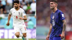 Mehdi Taremi of IR Iran (left) and Christian Pulisic of USMNT