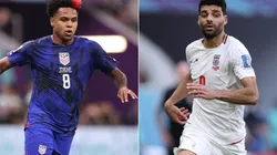 Mehdi Taremi of IR Iran and Weston Mckennie of the United States