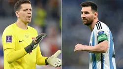 Wojciech Szczęsny from Poland (left) and Lionel Messi from Argentina