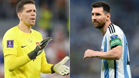 Wojciech Szczęsny from Poland (left) and Lionel Messi from Argentina