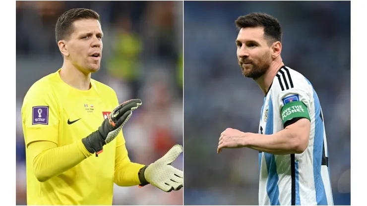 Wojciech Szczęsny from Poland (left) and Lionel Messi from Argentina