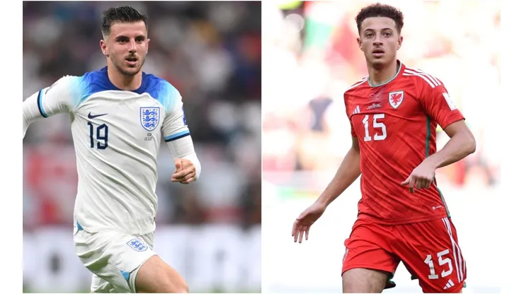 Mason Mount of England and Ethan Ampadu of Wales