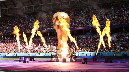 The prematch ceremony at the 2022 World Cup.
