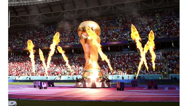 The prematch ceremony at the 2022 World Cup.